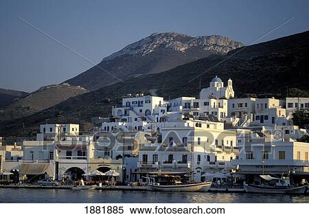 Mountains And Whitewashed Houses In Katapola View Large Photo Image Stock Photography - Mountains And Whitewashed Houses In Katapola. Fotosearch