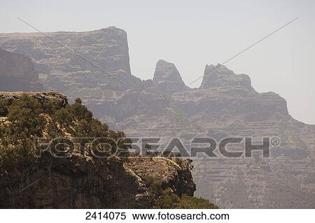 Stock Photography - Mountains near Chennak, Simien Mountains National Park; Amhara region, Ethiopia. Fotosearch