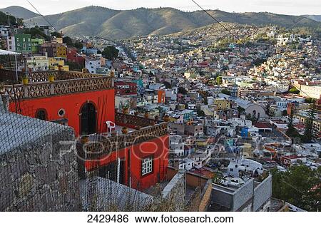 Mountainside homes; Guanajuato, Mexico View Large Photo Image Stock Photograph - Mountainside homes; Guanajuato, Mexico. Fotosearch