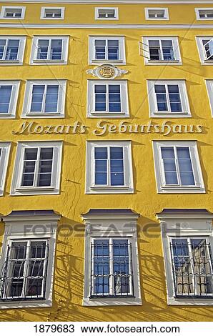 Stock Image - Mozart's Birthplace, Exterior. Fotosearch
