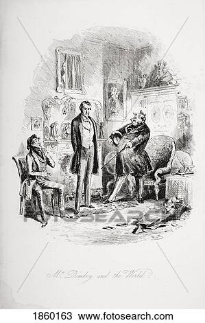 Stock Image - Mr. Dombey And The World. Illustration From The Charles Dickens Novel Dombey And Son By H. K. Browne Known As Phiz. Fotosearch
