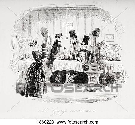 Mr. Guppy's Entertainment. Illustration By Phiz (Hablot Knight Browne) 1815-1882. From The Book Bleak House By Charles Dickens. Published London 1853. View Large Photo Image Stock Image - Mr. Guppy's Entertainment. Illustration By Phiz (Hablot Knight Browne) 1815-1882. From The Book Bleak House By Charles Dickens. Published London 1853.. Fotosearch