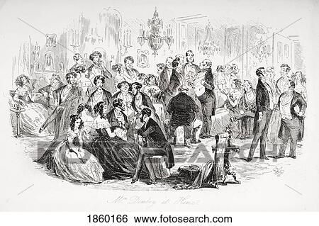 Stock Photograph - Mrs. Dombey At Home. Illustration From The Charles Dickens Novel Dombey And Son By H. K. Browne Known As Phiz. Fotosearch