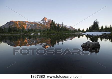 Stock Image - Mt. Jefferson Reflected In Russell Lake In Jefferson Park, Oregon, Usa. Fotosearch