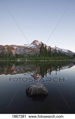 Mt. Jefferson Reflected In Russell Lake In Jefferson Park, Oregon, Usa View Large Photo Image Stock Image - Mt. Jefferson Reflected In Russell Lake In Jefferson Park, Oregon, Usa. Fotosearch