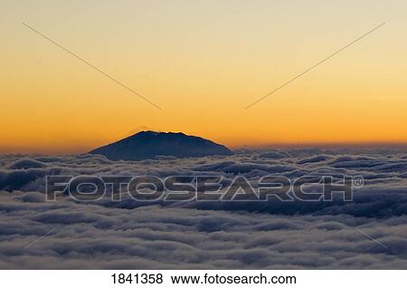 Stock Photo - Mt St. Helens From High Camp At Sunset; Washington, Usa. Fotosearch