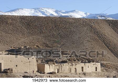 Mud Houses In Shibar, Bamian Province, Afghanistan View Large Photo Image Stock Image - Mud Houses In Shibar, Bamian Province, Afghanistan. Fotosearch