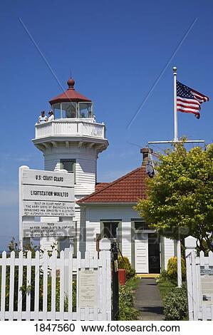Stock Image - Mukilteo Lighthouse Park; Mukilteo, Greater Seattle Area, Washington State, Usa. Fotosearch