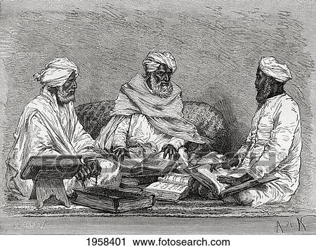 Stock Image - Mullahs From Bhopal, India In The 19Th Century. From El Mundo En La Mano, Published 1878.. Fotosearch