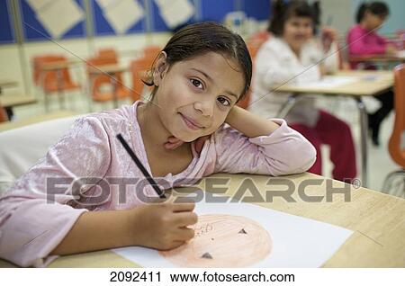 Stock Image - Multi-Ethnic Children In An Esl School; Guelph Ontario Canada. Fotosearch