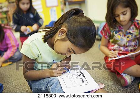 Stock Image - Multi-Ethnic New Canadian Children In An Esl School; Guelph Ontario Canada. Fotosearch