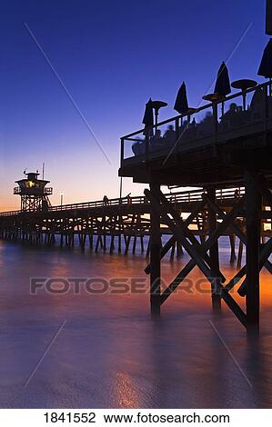 Stock Image - Municipal Pier At Sunset; San Clemente, California, Usa. Fotosearch
