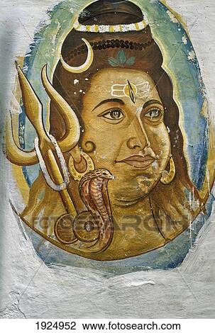 Mural Of Shiva. View Large Photo Image Stock Image - Mural Of Shiva.. Fotosearch