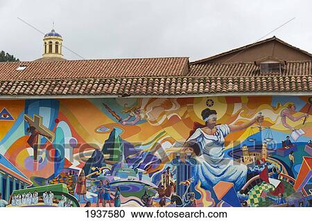 Mural On Exterior Of Building; Cusco Peru View Large Photo Image Stock Image - Mural On Exterior Of Building; Cusco Peru. Fotosearch