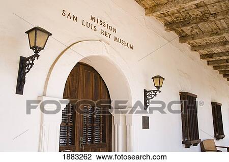 Stock Image - Museum Entrance At San Luis Rey Mission Church; Oceanside, California, United States Of America. Fotosearch