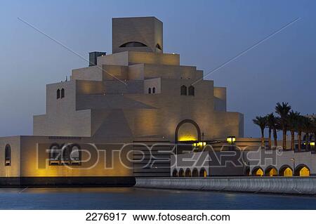 Museum of Islamic Art at dusk; Doha, Qatar View Large Photo Image Stock Photo - Museum of Islamic Art at dusk; Doha, Qatar. Fotosearch