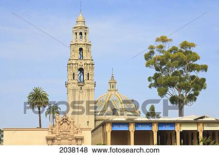 Stock Photo - Museum Of Man And The California Bell Tower In Balboa Park; San Diego California United States Of America. Fotosearch