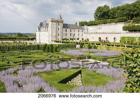 Stock Photograph - Music Garden Of The Chateau De Villandry, Villandry, Indre-Et-Loire, France. Fotosearch