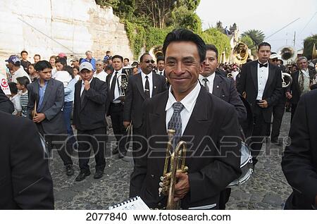 Musician Of A Band That Plays Funeral Marches During The Holy Burial Procession On Good Friday In Antigua Guatemala, Sacatep View Large Photo Image Stock Image - Musician Of A Band That Plays Funeral Marches During The Holy Burial Procession On Good Friday In Antigua Guatemala, Sacatep. Fotosearch