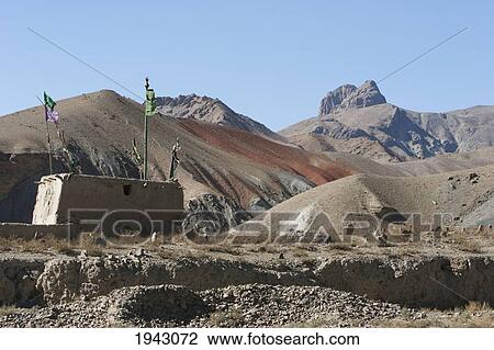 Stock Image - Muslim Cemetery In Shekh Ali, Parwan Province, Afghanistan. Fotosearch