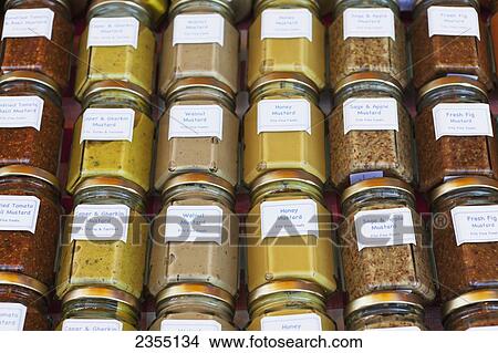 Mustard for sale at Borough Market; London, England View Large Photo Image Picture - Mustard for sale at Borough Market; London, England. Fotosearch