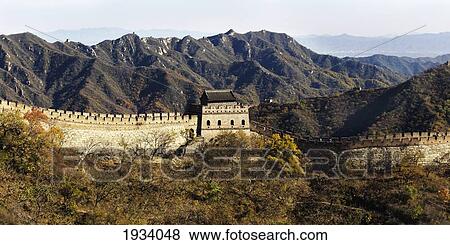 Mutianyu Section Of The Great Wall Of China; Beijing, China View Large Photo Image Stock Photo - Mutianyu Section Of The Great Wall Of China; Beijing, China. Fotosearch