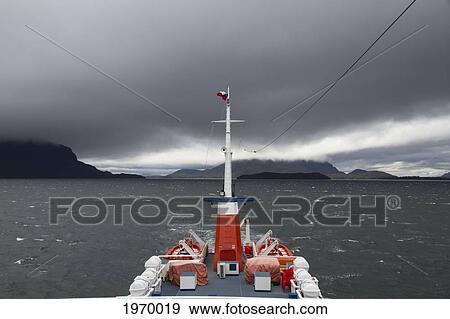 Stock Photo - Mv Skorpios In Canal Moraleda, Aysen Region, Chile. Fotosearch