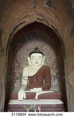 Myanmar, Bagan, Dhammayangyi Pahto, Sitting Buddha statue. View Large Photo Image Picture - Myanmar, Bagan, Dhammayangyi Pahto, Sitting Buddha statue.. Fotosearch