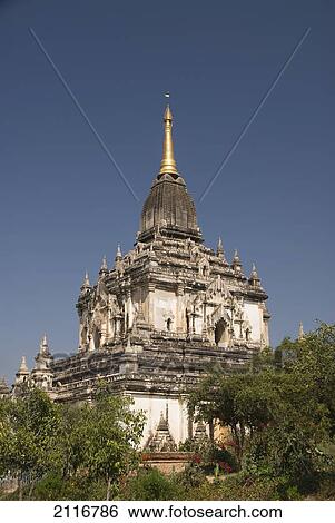 Myanmar, Bagan, Gawdawpalin Pahto, Detail of roof and treetops. View Large Photo Image Stock Photograph - Myanmar, Bagan, Gawdawpalin Pahto, Detail of roof and treetops.. Fotosearch