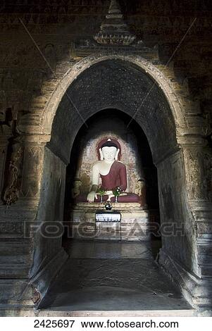 Myanmar (Burma), Bagan, Abeyadana Pahto, sitting Buddha View Large Photo Image Stock Photo - Myanmar (Burma), Bagan, Abeyadana Pahto, sitting Buddha. Fotosearch