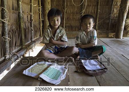 Myanmar (Burma), Irrawaddyi division, Young schoolboys at village school; Poe Doke village View Large Photo Image Stock Image - Myanmar (Burma), Irrawaddyi division, Young schoolboys at village school; Poe Doke village. Fotosearch