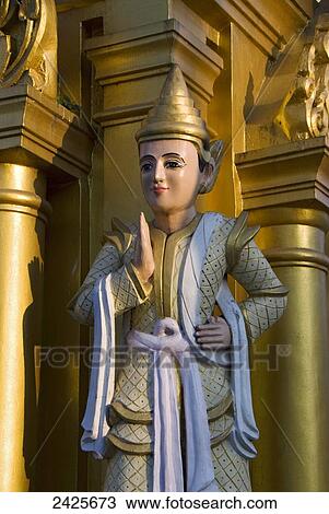 Myanmar (Burma), Yangon (Rangoon), statue at Shwedagon Paya View Large Photo Image Stock Image - Myanmar (Burma), Yangon (Rangoon), statue at Shwedagon Paya. Fotosearch