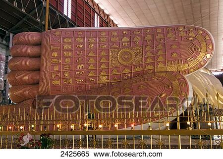Myanmar (Burma), Yangon (Rangoon), Chauk Htat Gyi Pagoda, reclining Buddha's feet View Large Photo Image Stock Photography - Myanmar (Burma), Yangon (Rangoon), Chauk Htat Gyi Pagoda, reclining Buddha's feet. Fotosearch