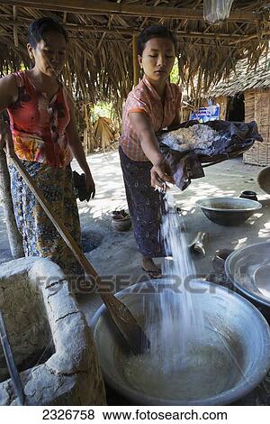 Myanmar, Irrawaddyi division, Women cooking todi juice candy; Myaung Mya View Large Photo Image Stock Photo - Myanmar, Irrawaddyi division, Women cooking todi juice candy; Myaung Mya. Fotosearch