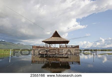 Stock Photograph - Myanmar Treasure Hotel; Inya Lake, Shan State, Myanmar. Fotosearch