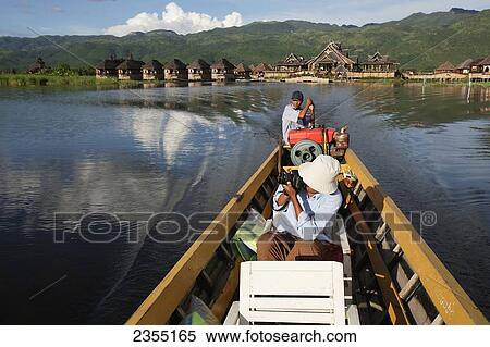 Stock Photography - Myanmar Treasure Hotel; Inya Lake, Shan State, Myanmar. Fotosearch