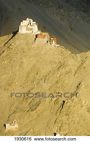 Stock Photograph - Namgyal Tsemo Gompa and fort; Leh, Ladakh, Kashmir, India. Fotosearch