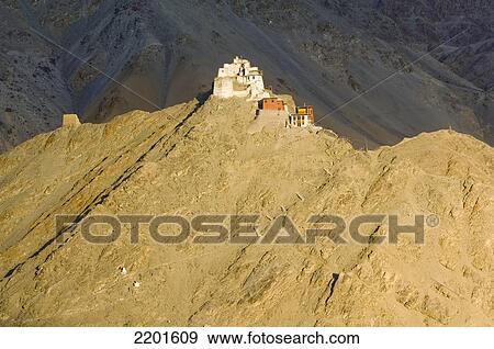 Namgyal Tsemo Gompa and fort. Leh was the capital of the Himalayan kingdom of Ladakh, now the Leh District in the state of Jammu and Kashmir, India. Leh is at an altitude of 3, 500 meters (11, 483 ft). View Large Photo Image Stock Photo - Namgyal Tsemo Gompa and fort. Leh was the capital of the Himalayan kingdom of Ladakh, now the Leh District in the state of Jammu and Kashmir, India. Leh is at an altitude of 3, 500 meters (11, 483 ft).. Fotosearch