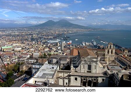 Stock Image - Naples, Cityscape, Vesuvius, Italy. Fotosearch