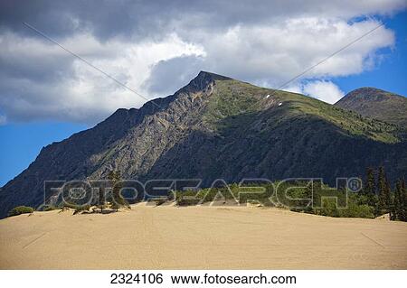 Stock Photograph - Nares Mountain as seen from the Carcross Desert; Yukon, Canada. Fotosearch