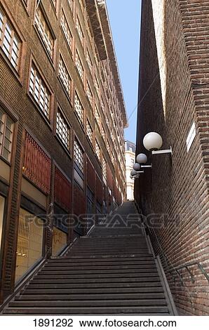 Stock Image - Narrow Stairway. Fotosearch