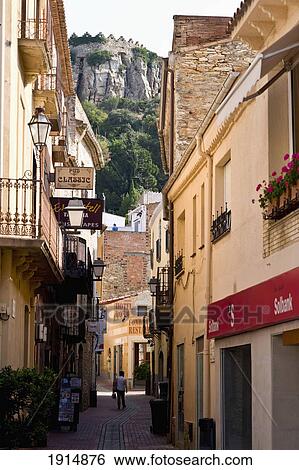 Stock Photograph - Narrow Street In Begur. Fotosearch