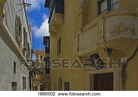Stock Image - Narrow Street In Old Town. Fotosearch
