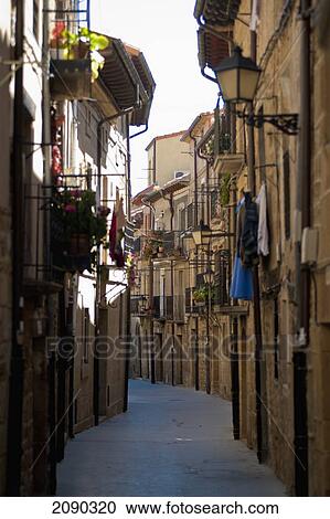 Narrow Street In The Medieval Village Of Laguardia, Basque Country, Spain View Large Photo Image Stock Image - Narrow Street In The Medieval Village Of Laguardia, Basque Country, Spain. Fotosearch