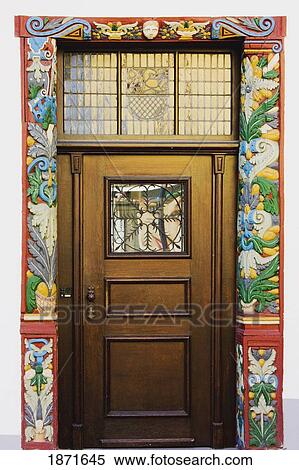 Nassau, Rheinland-Pfalz, Germany; A Door Surrounded By Colorful Wallpaper View Large Photo Image Stock Photography - Nassau, Rheinland-Pfalz, Germany; A Door Surrounded By Colorful Wallpaper. Fotosearch