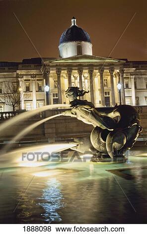 Stock Photo - National Gallery And Fountain At Night. Fotosearch