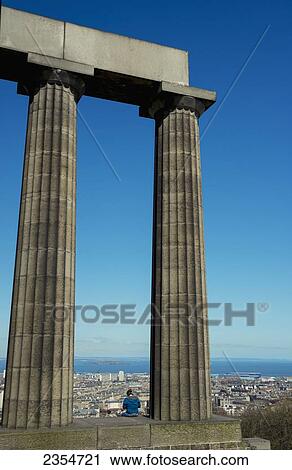 Stock Image - National Monument in Calton Hill; Edinburgh, Scotland. Fotosearch