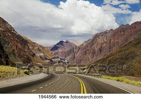 Stock Photograph - National Route 7, Chorrillos Range of the Andes Mountains, Mendoza, Argentina. Fotosearch