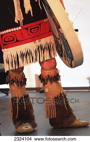 Native drummer in traditional clothing; Whitehorse, Yukon View Large Photo Image Picture - Native drummer in traditional clothing; Whitehorse, Yukon. Fotosearch