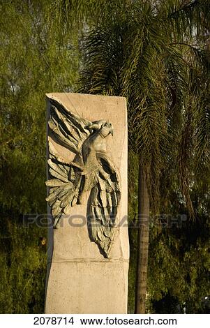 Picture - Native Stone Sculpture In A Public Park; Mendoza Argentina. Fotosearch